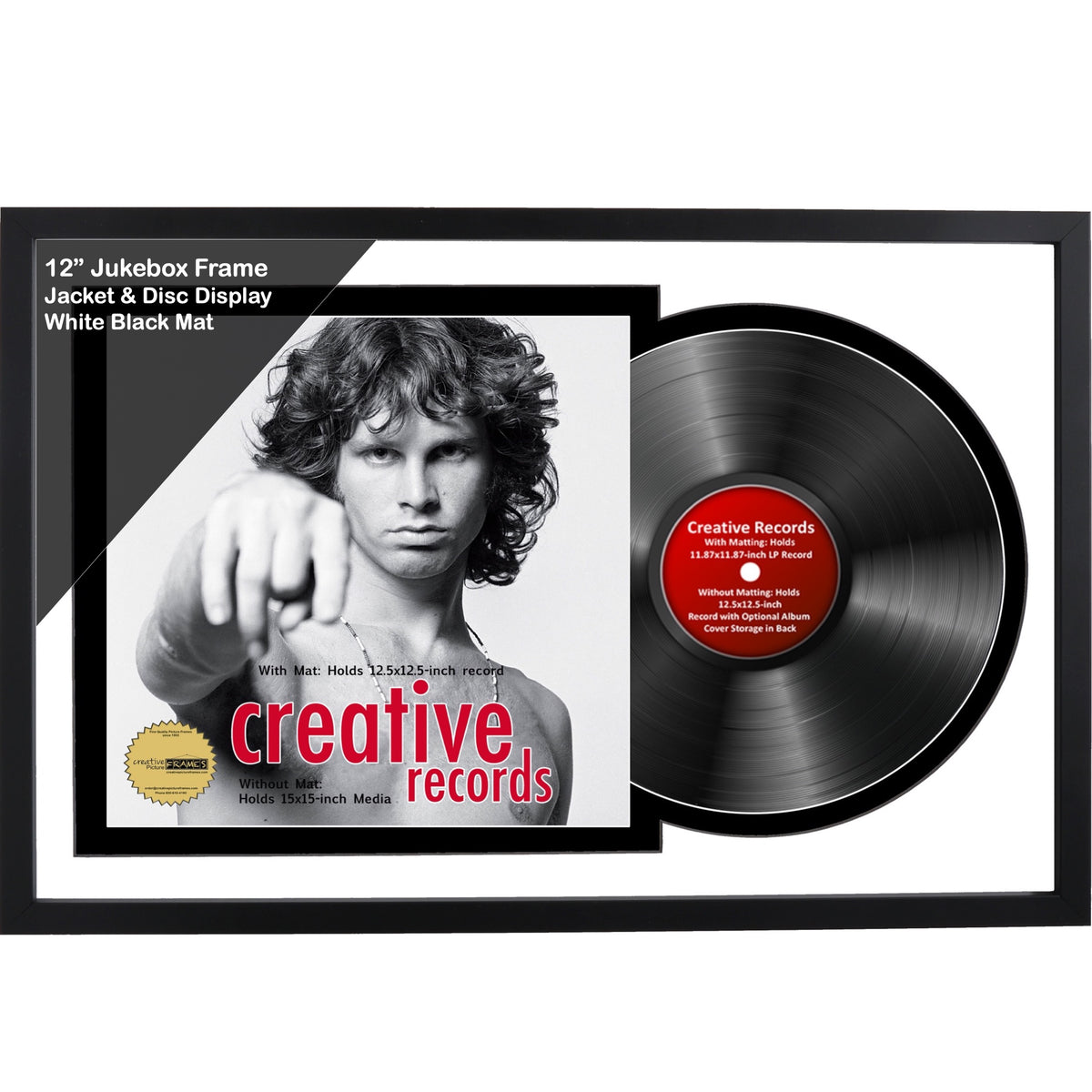 12" Jukebox Record Frame with Double Mat