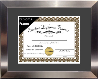 Carnegie Stainless Steel Diploma Frame with Mat
