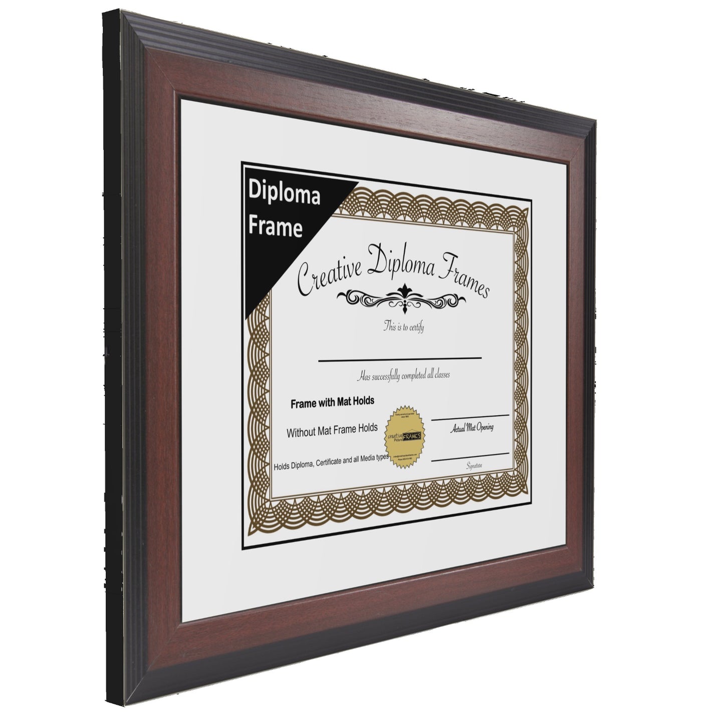 Congress Mahogany Diploma Frame with Mat