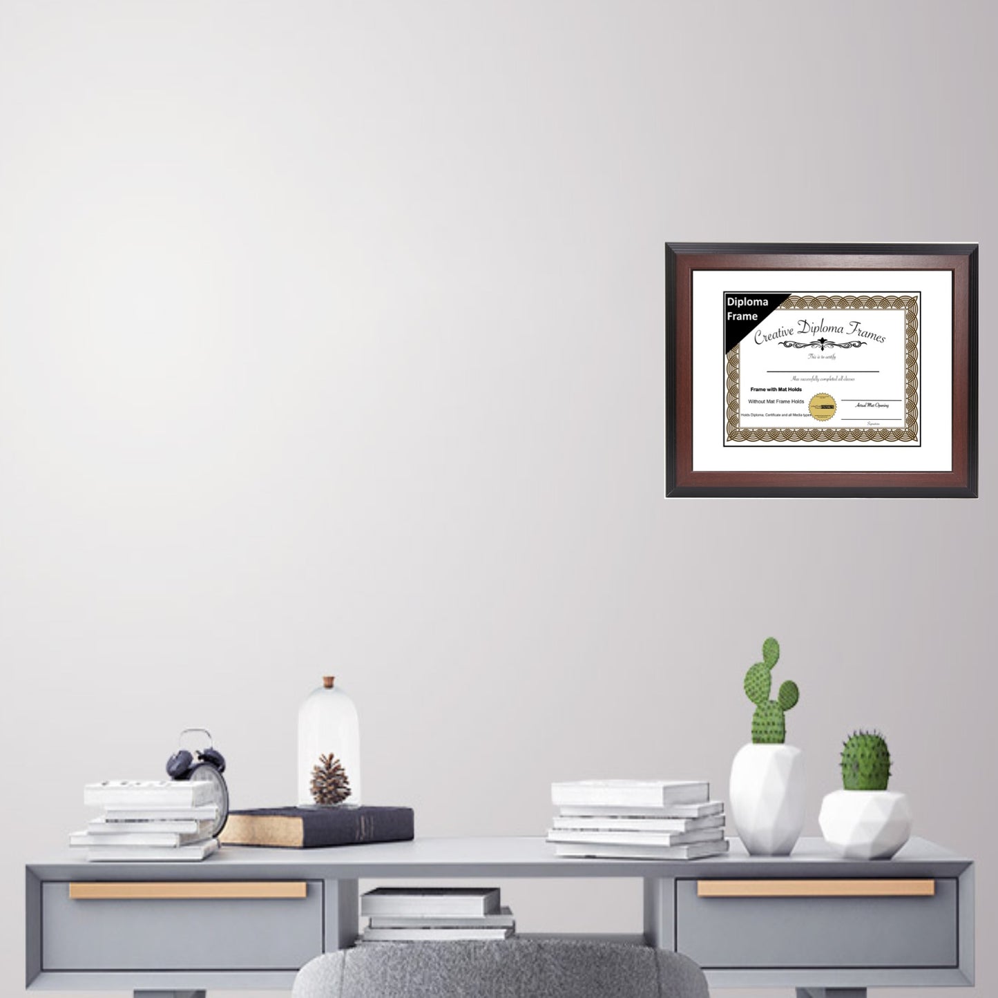 Congress Mahogany Diploma Frame with Mat