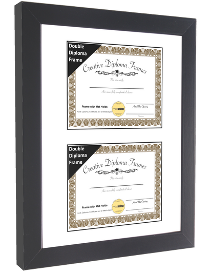 6x8 thru 16x20.5 Double Diploma Manhattan Black Frame