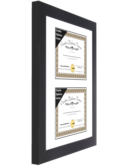 6x8 thru 16x20.5 Double Diploma Manhattan Black Frame