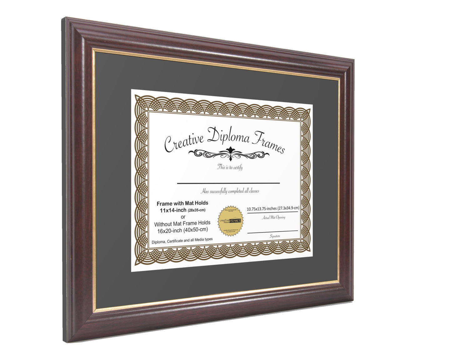 Rockefeller Mahogany Diploma Frame with Mat