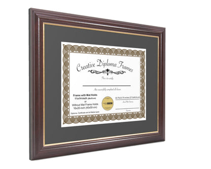 Rockefeller Mahogany Diploma Frame with Mat