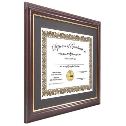 Rockefeller Mahogany Diploma Frame with Mat