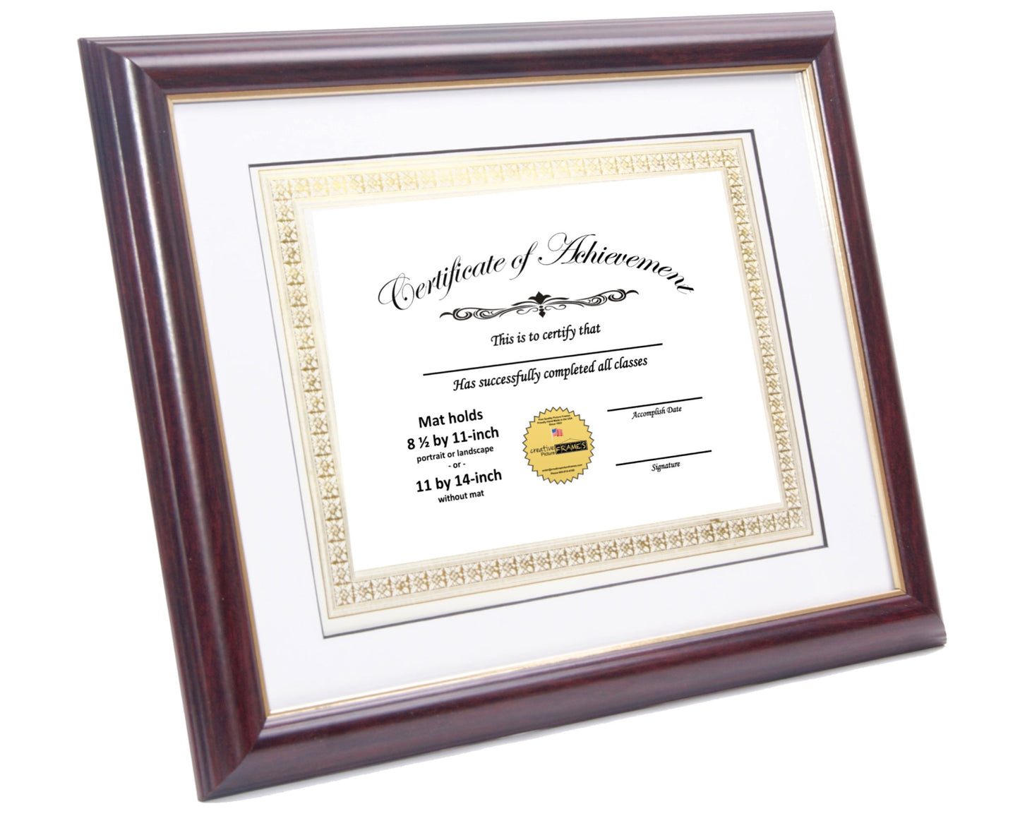Rockefeller Mahogany Diploma Frame with Mat