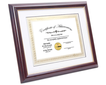 Rockefeller Mahogany Diploma Frame with Mat