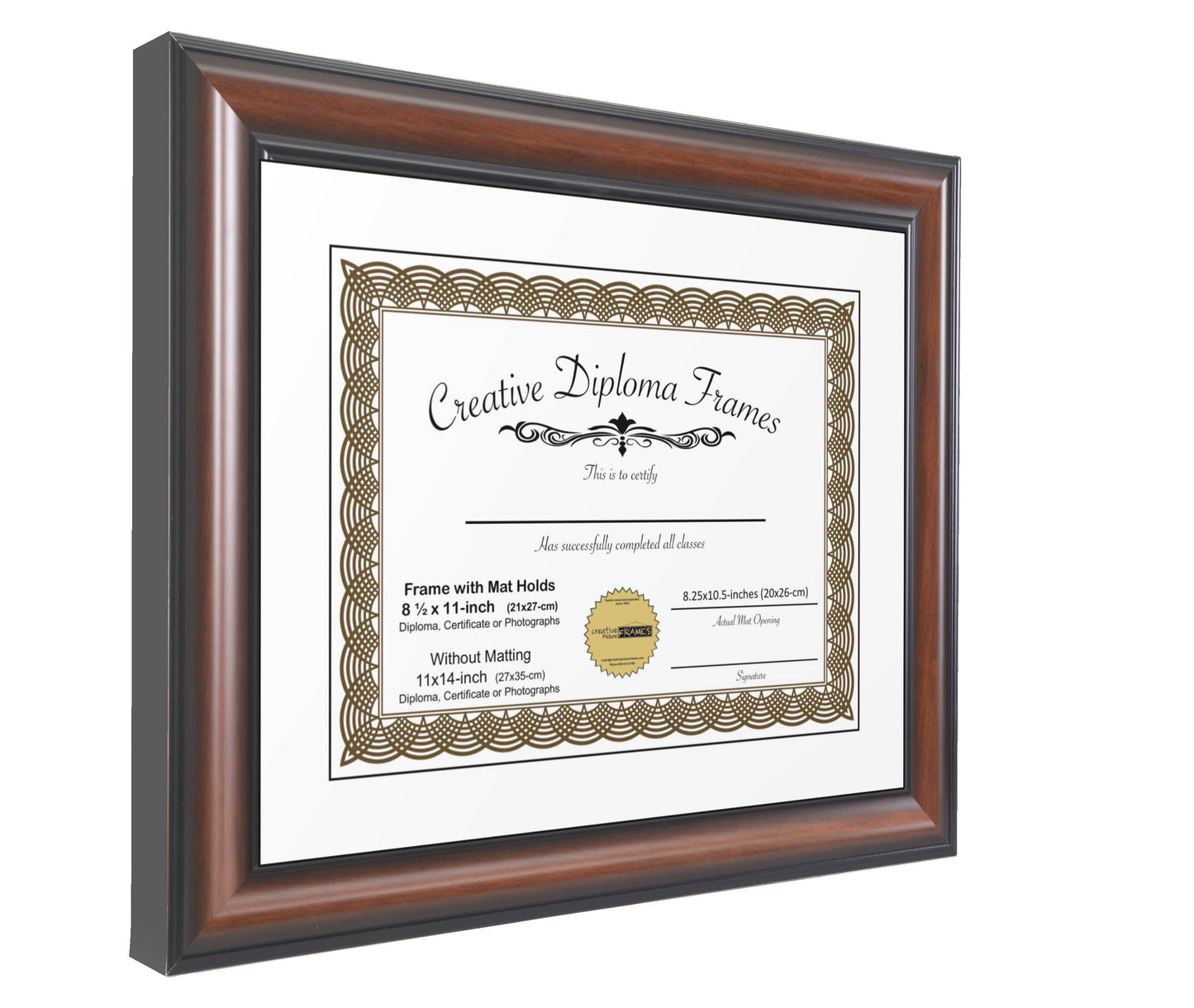 Walnut Diploma Frame with Mat