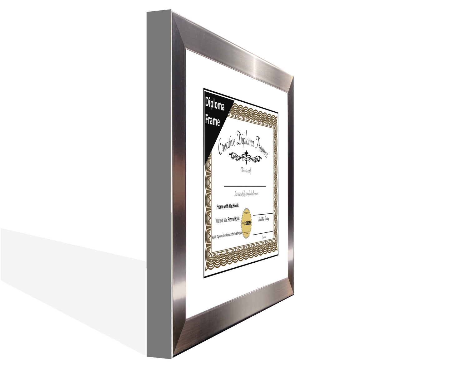 Carnegie Stainless Steel Diploma Frame with Mat