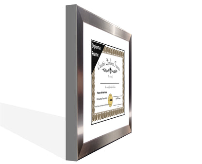 Carnegie Stainless Steel Diploma Frame with Mat