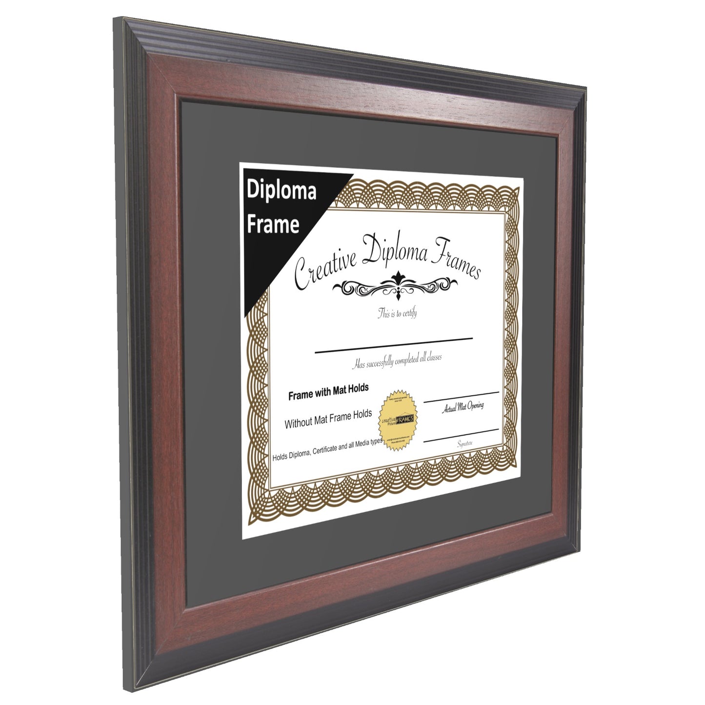 Congress Mahogany Diploma Frame with Mat