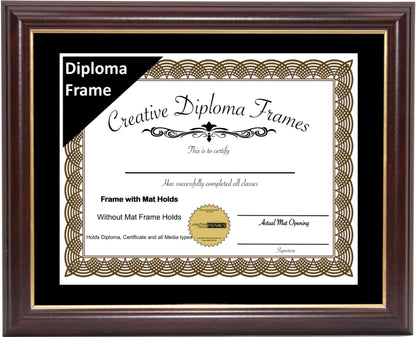 Rockefeller Mahogany Diploma Frame with Mat