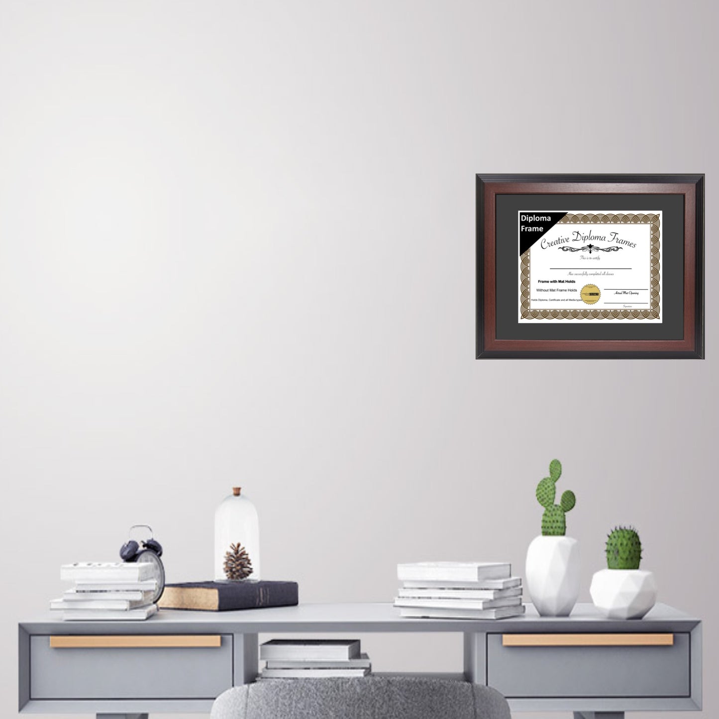 Congress Mahogany Diploma Frame with Mat