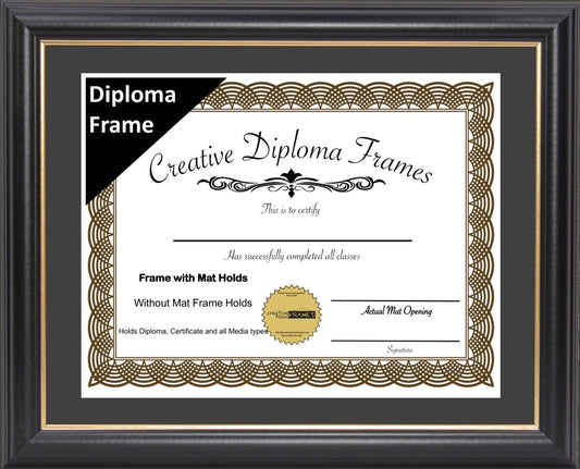 Rockefeller Black Diploma Frame with Mat