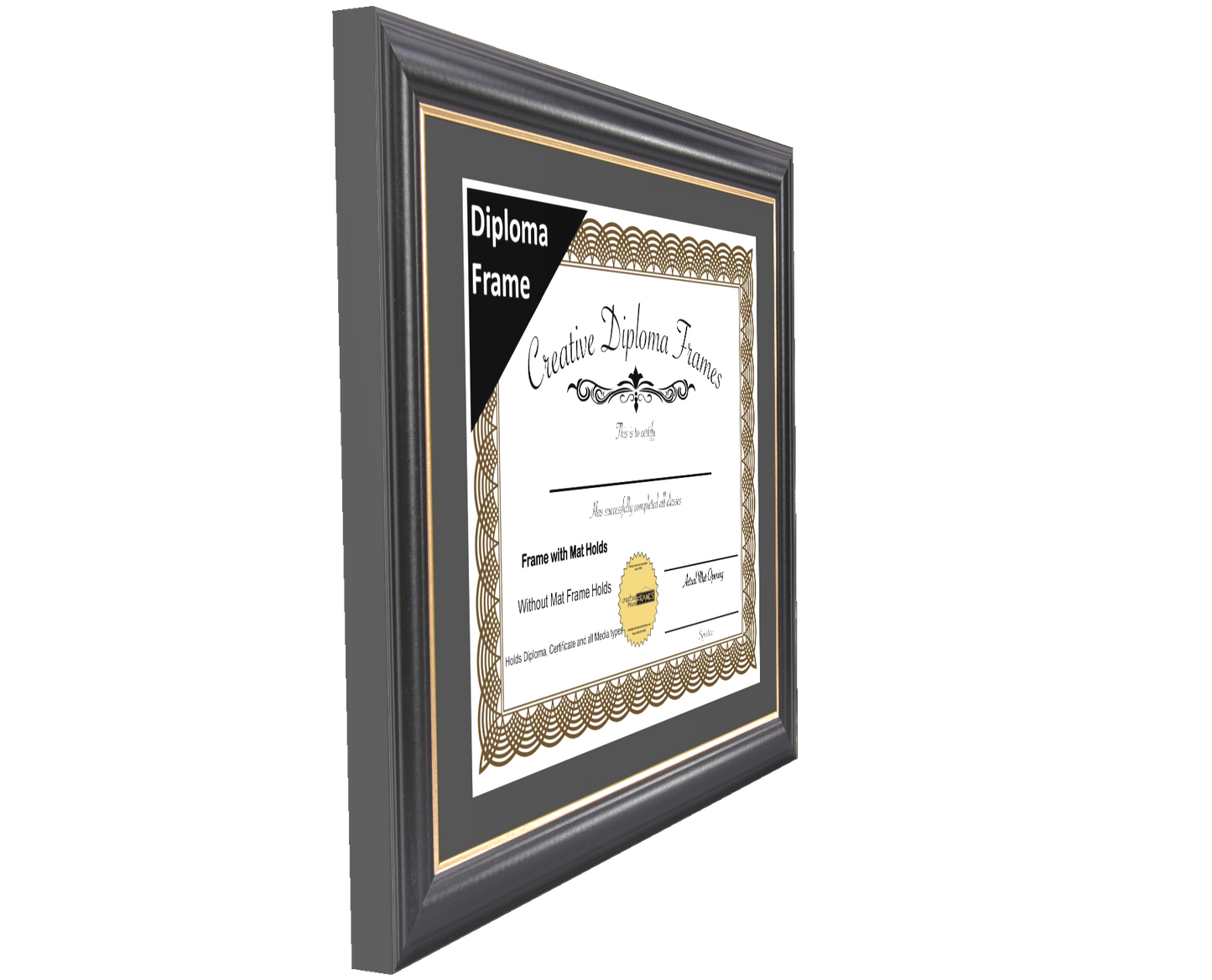 Rockefeller Black Diploma Frame with Mat
