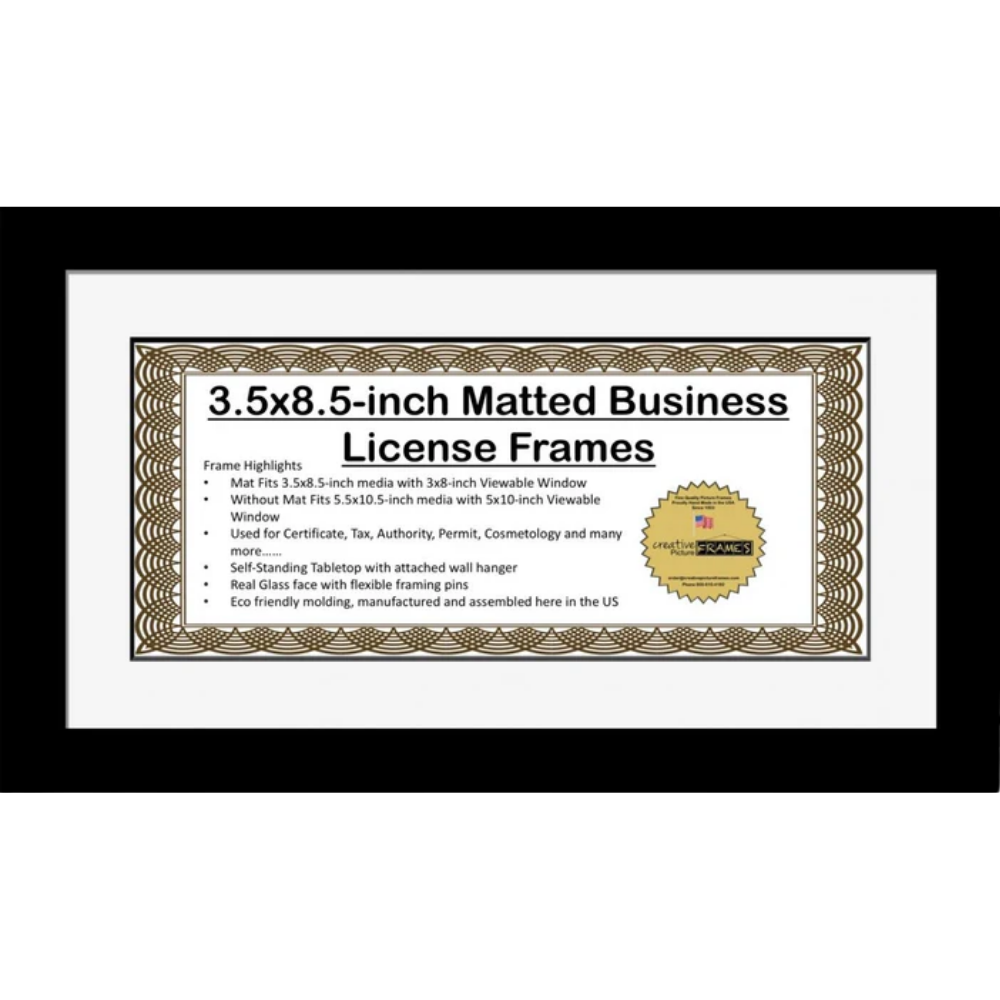 3.5x8.5 License Frame with Mat