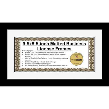 3.5x8.5 License Frame with Mat