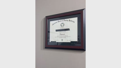 6x8 thru 16x20.5 Double Diploma Vertical Congress Mahogany Frame with Mat