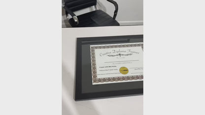 6x8 thru 16x20.5 Double Diploma Manhattan Black Frame