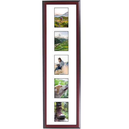 4x6-inch Multi Opening Mahogany Vertical Picture Frame