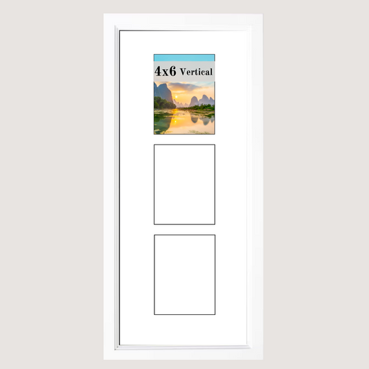 4x6 Multi 1-6 Opening White Vertical Picture Frame