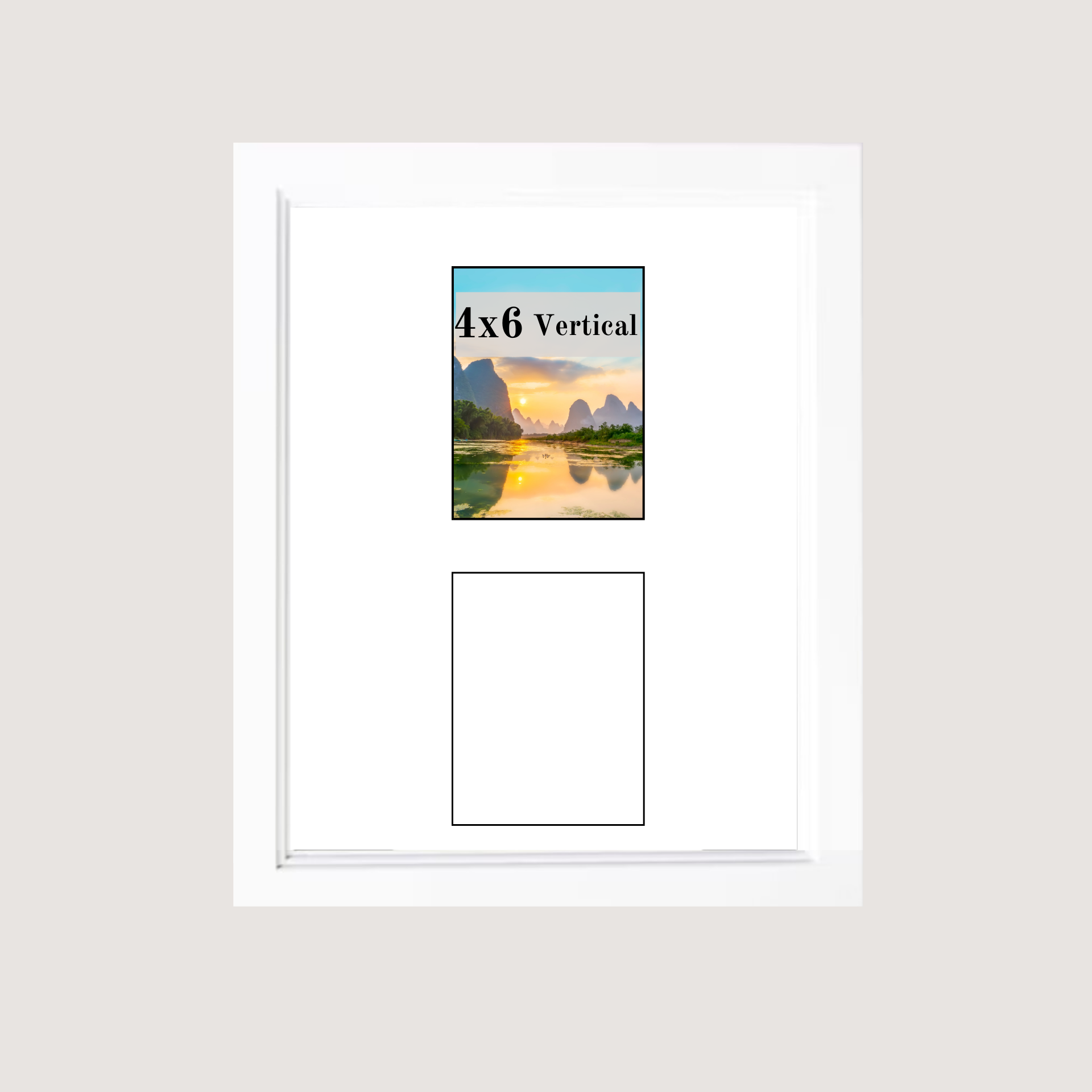 4x6-inch 2-6 Opening White Vertical Picture Frame –