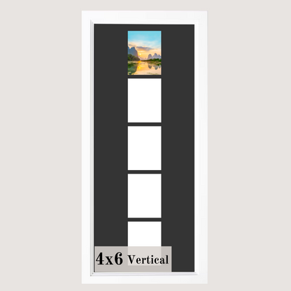 4x6 Multi 1-6 Opening Cottage White Vertical Picture Frame Collage