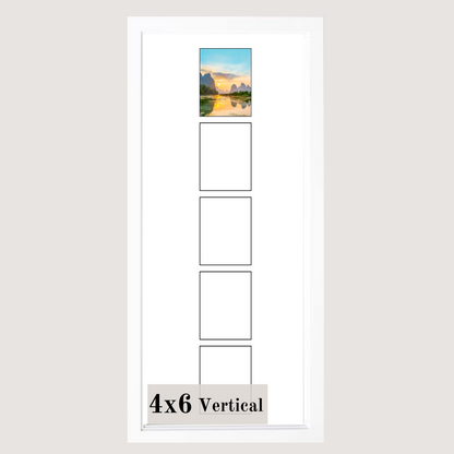 4x6 Multi 1-6 Opening Cottage White Vertical Picture Frame Collage