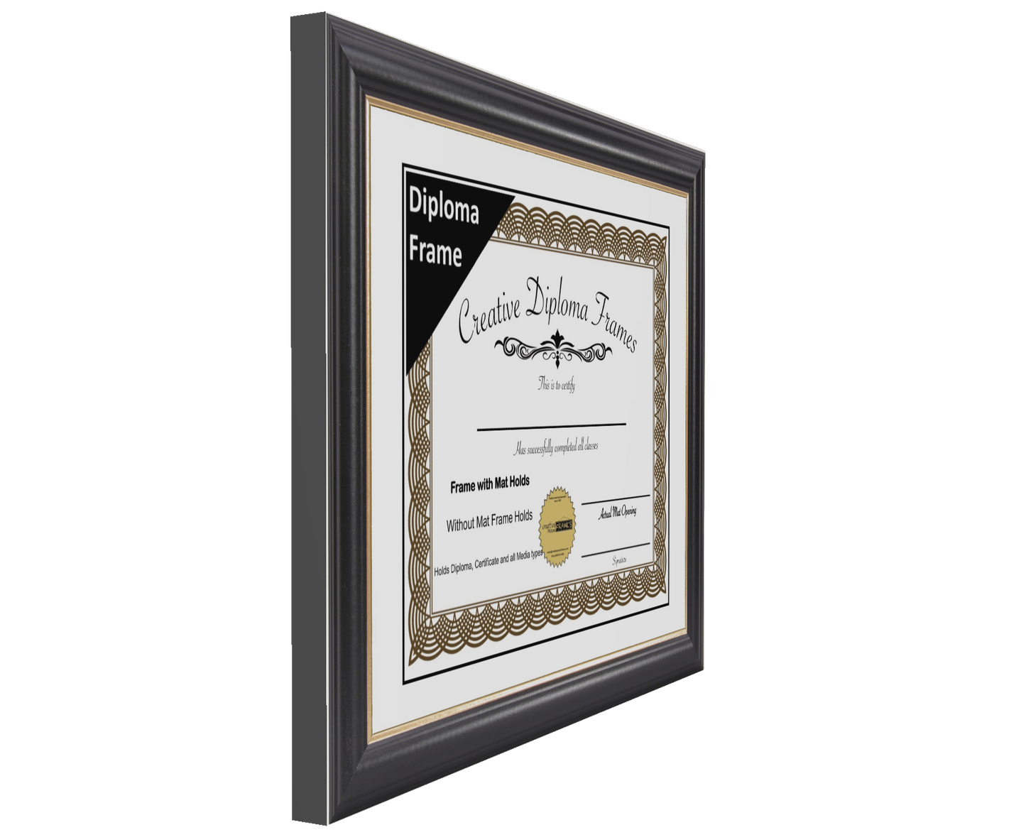 Rockefeller Black Diploma Frame with Mat