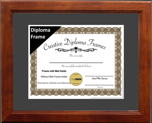 Dakota Walnut Diploma Frame with Mat