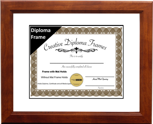 Dakota Walnut Diploma Frame with Mat