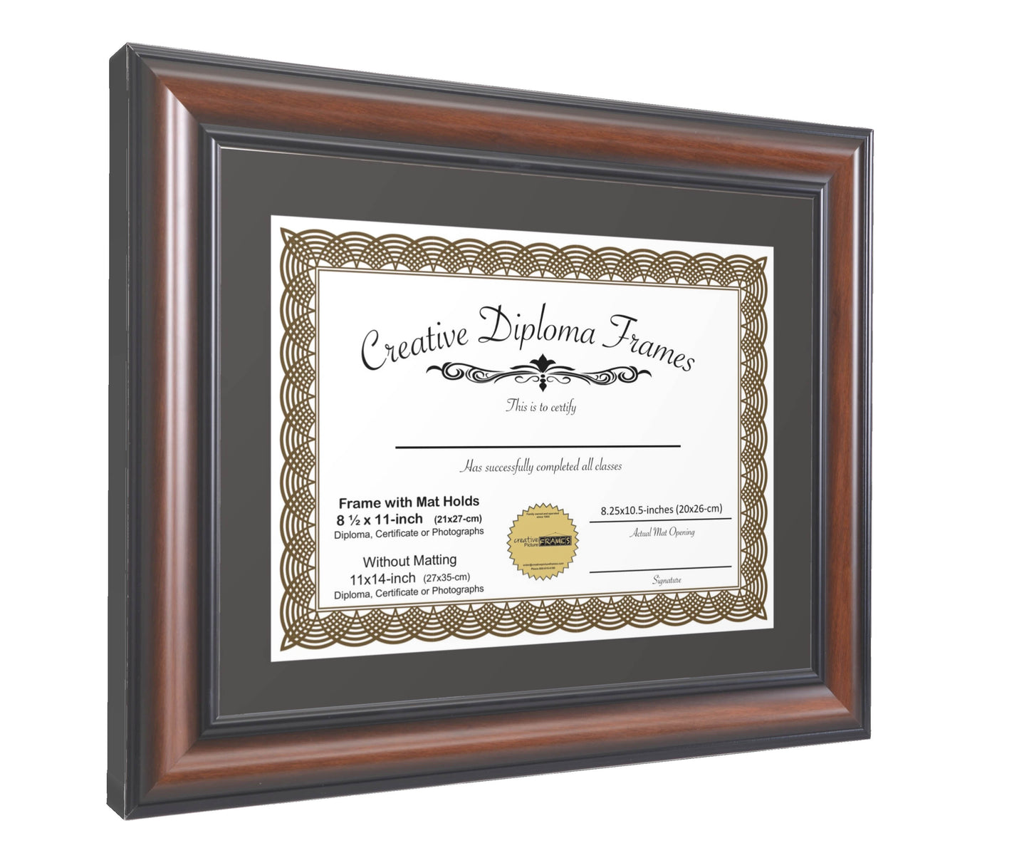 Walnut Diploma Frame with Mat