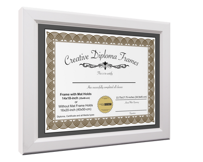 White Diploma Frame with Mat