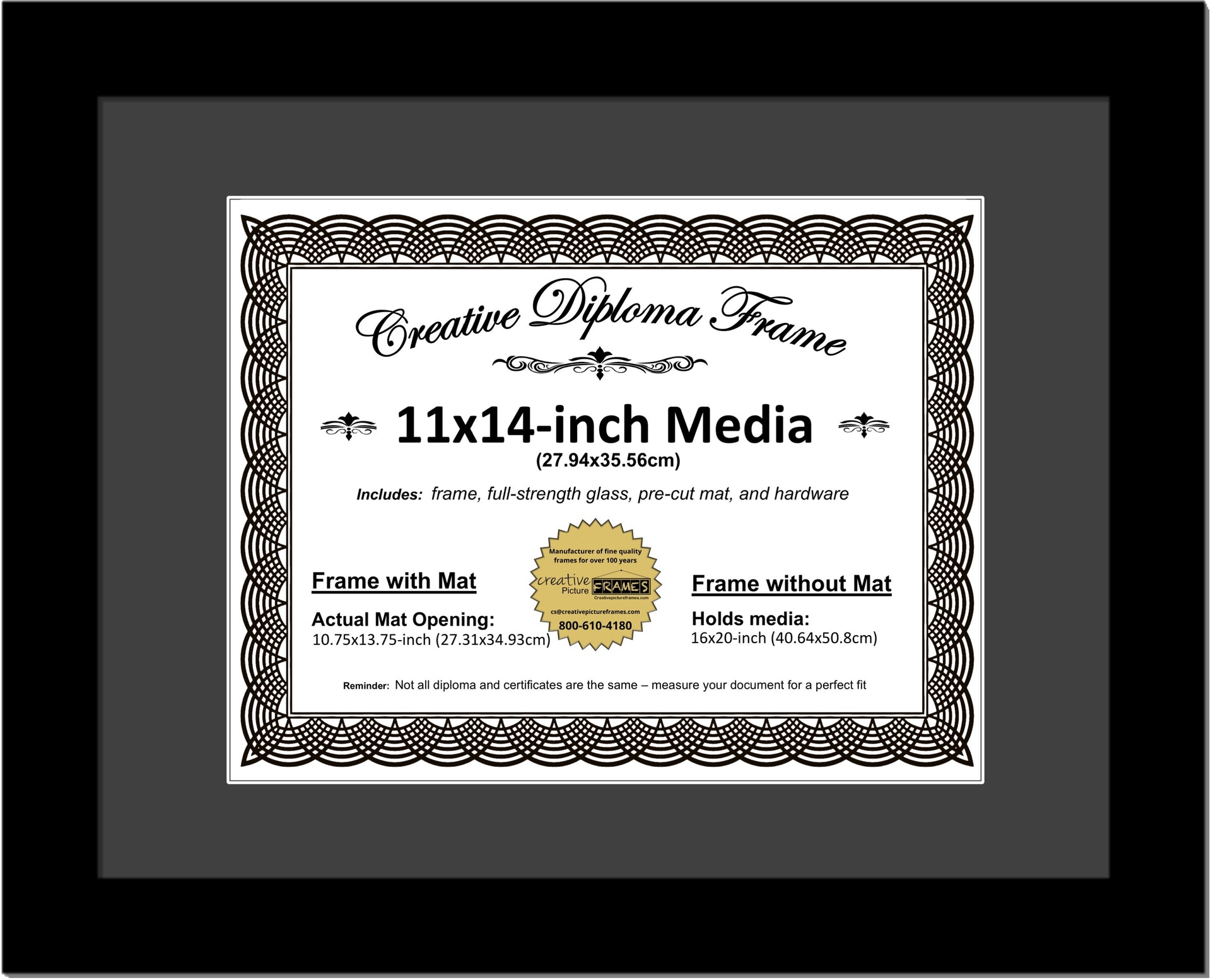 Law Degree Certificate License 16 x 20 Double Mat with Magahony Frame