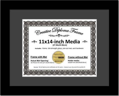 Traditional Black Diploma Frame with Mat