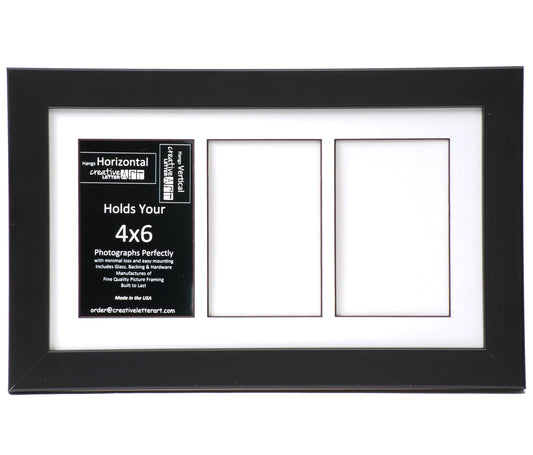 4x6-inch 2-9 Opening Small Black Picture Frame