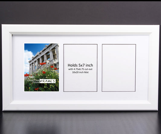 5x7-inch 3-8 Opening White Picture Frame