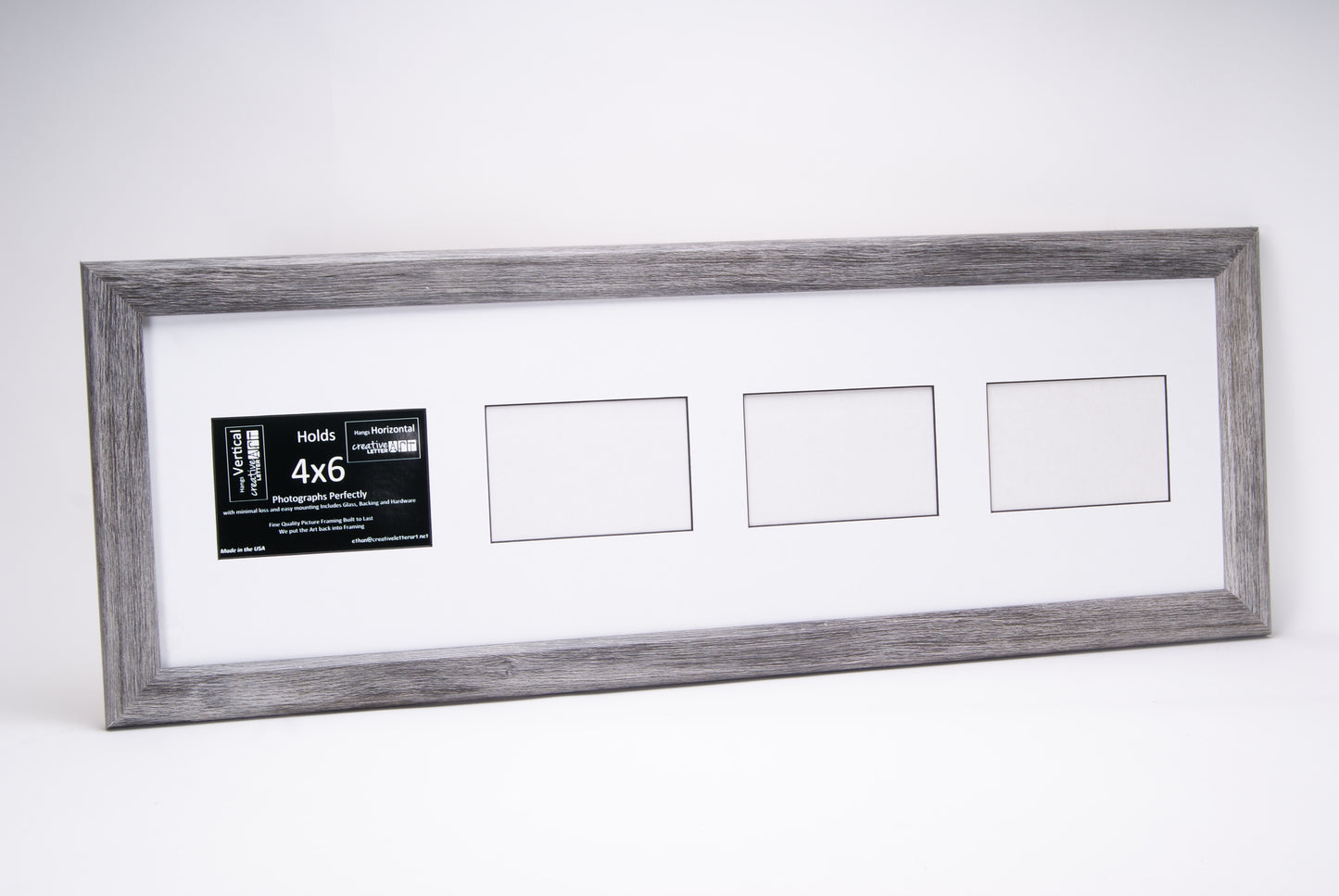 4x6-inch Multi Opening Driftwood Vertical Picture Frame