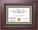 Mahogany with Gold Relief Diploma Frame with Mat