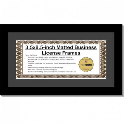 3.5x8.5 License Frame with Mat