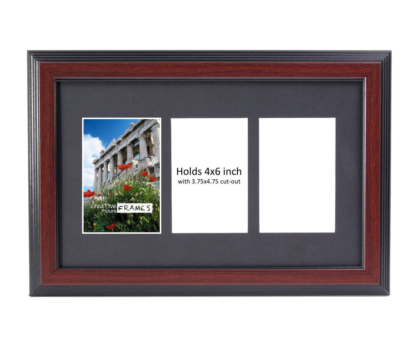 4x6-inch Multi Opening Mahogany Picture Frame