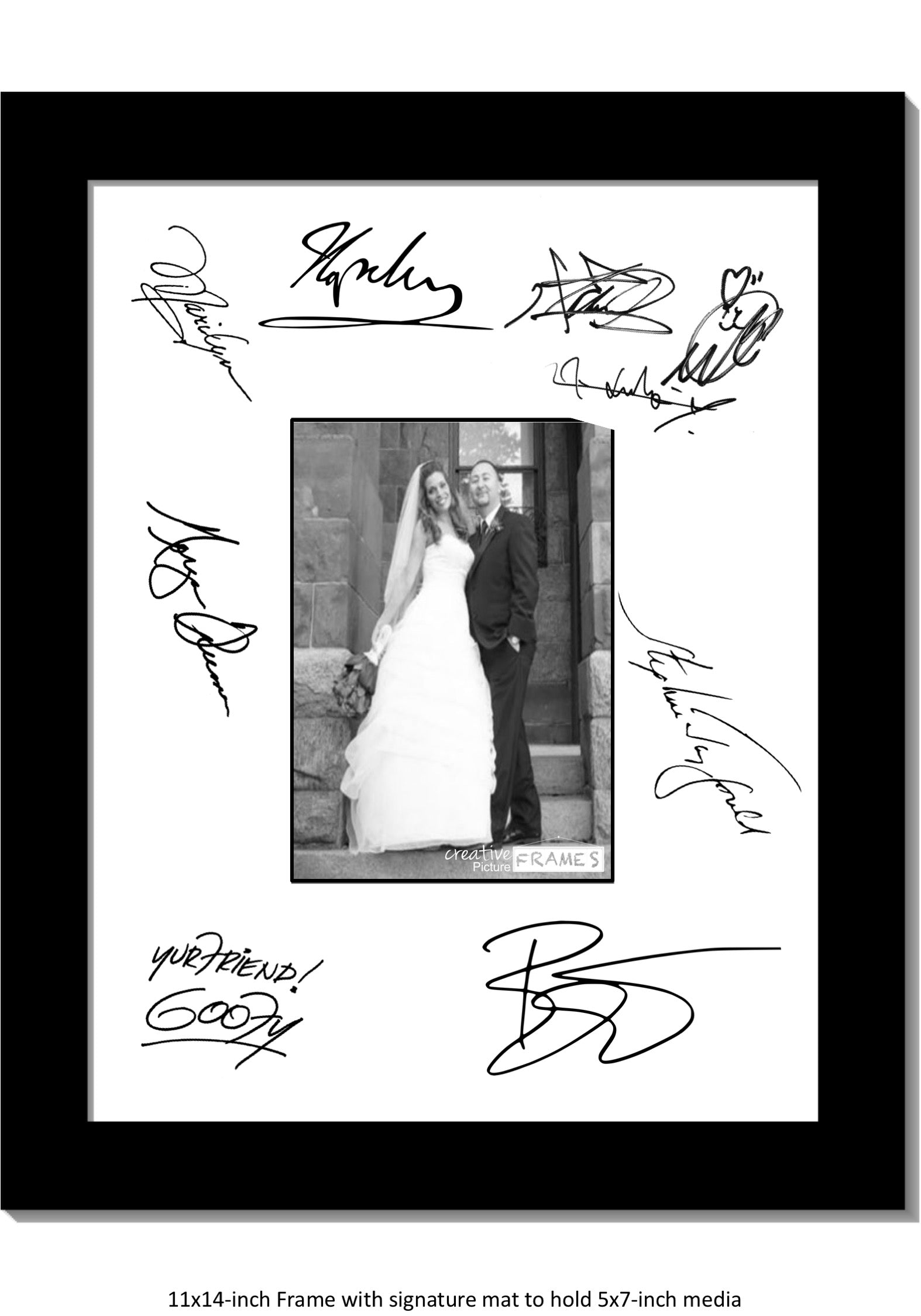Signature Board 11x14 White Mat with 5x7 Photo Opening 