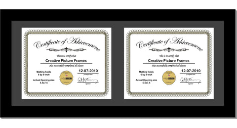 Black Double Document Horizontal Frame with Mat