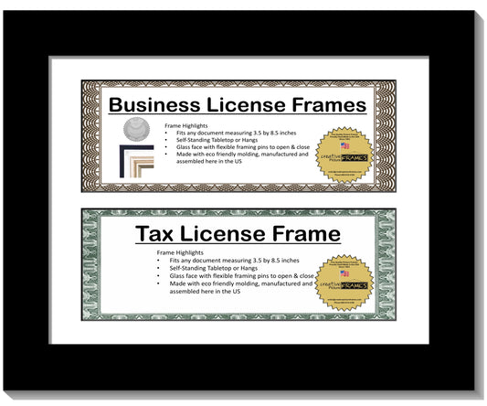 3.5x8.5 Double License Frame with Mat