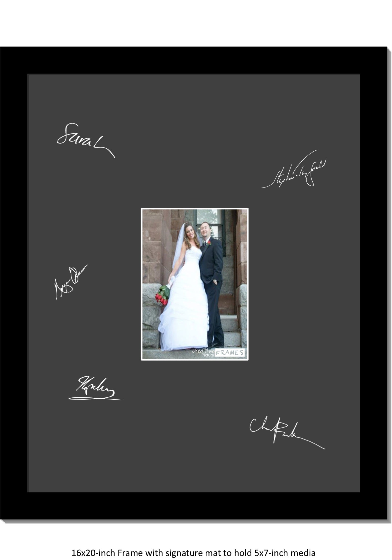 GraduatePro 16x20 Signature Picture Frame Board for 8x10 Photo with  Signable Mat for Birthday Party Graduation Wedding Guest Book