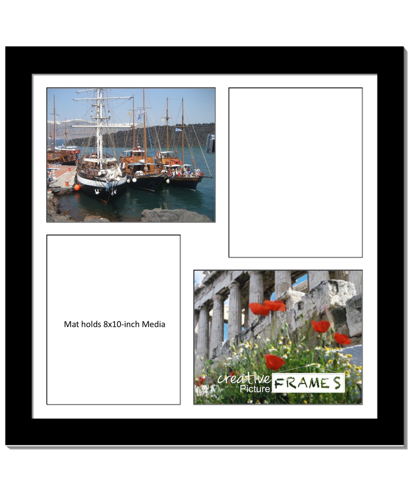8x10-inch 2-4 Opening Black Picture Frame