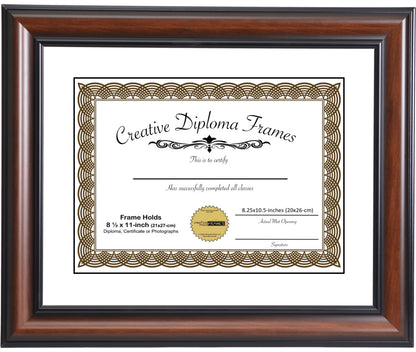 Walnut Diploma Frame with Mat