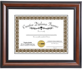 Eco-Walnut Diploma Frame with Mat