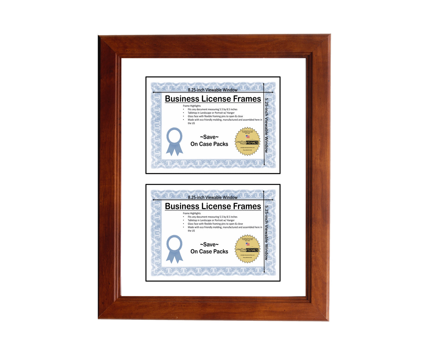 5.5x8.5 Double License Frame with Mat