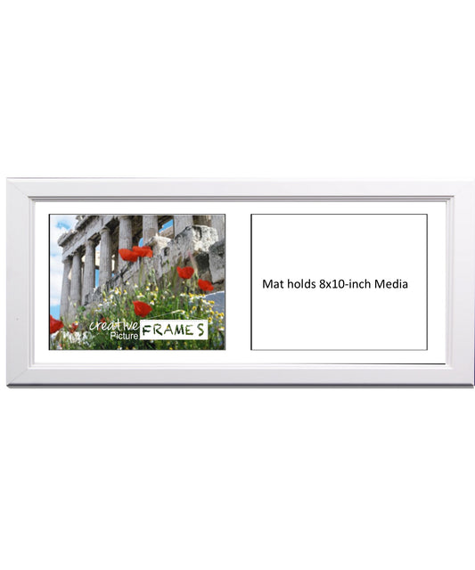 8x10-inch 2-4 Opening White Picture Frame